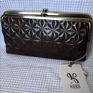New Hobo Lauren Wallet Quilted Brown Leather